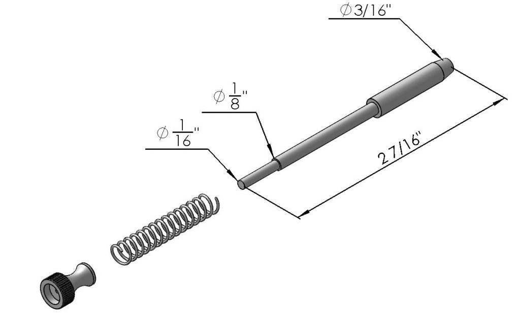 Large Spring Bolt for SP5 Fixed Screen - Screenco